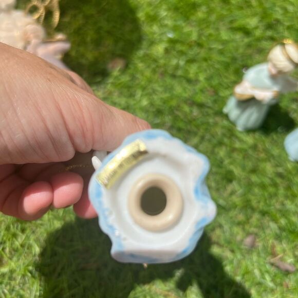 8PC Porcelain Musician Angels Seizan CP Fine Art Christmas Figurines Japan rare - Picture 4 of 4